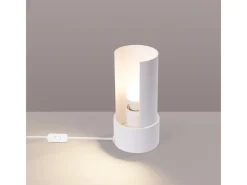 Candeeiro de mesa Torow minimalista, aço - 1 fontes de luz 4000K - L.10 x H.21 cm - branco
