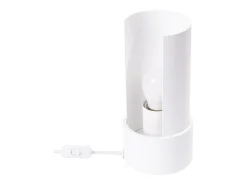 Candeeiro de mesa Torow minimalista, aço - 1 fontes de luz 4000K - L.10 x H.21 cm - branco