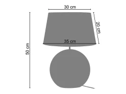 Candeeiro de mesa TOSEL ANAIS tecido coluna creme D35 x H84 cm