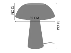 Candeeiro de mesa TOSEL LAM. BASEL metal oval cinza D30 x H39 cm