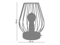 Candeeiro de mesa TOSEL TÉTRAÈDRE 2A tecido geométrico Madeira preta D35 x H48 cm