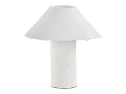 Candeeiro de mesa 45x45x46 com base e abajur em papel maché branco