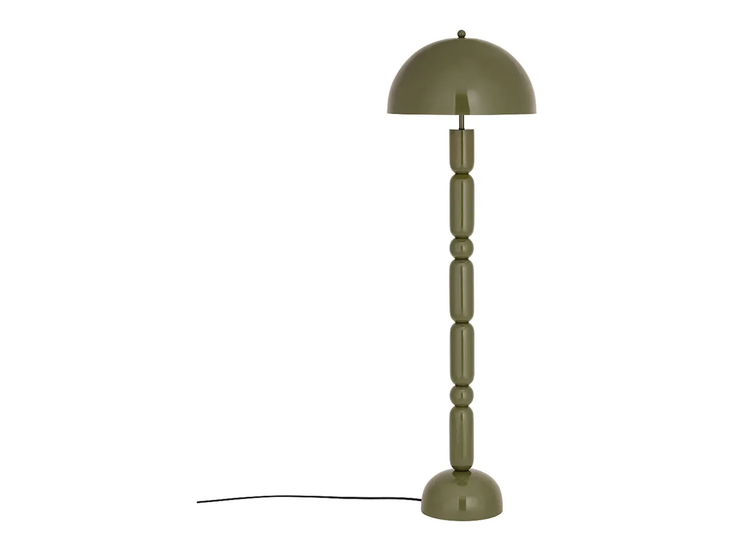 Candeeiro de pé em forma de cogumelo de metal, D. 45 x H. 147 cm, Caqui brilhante, ELDON