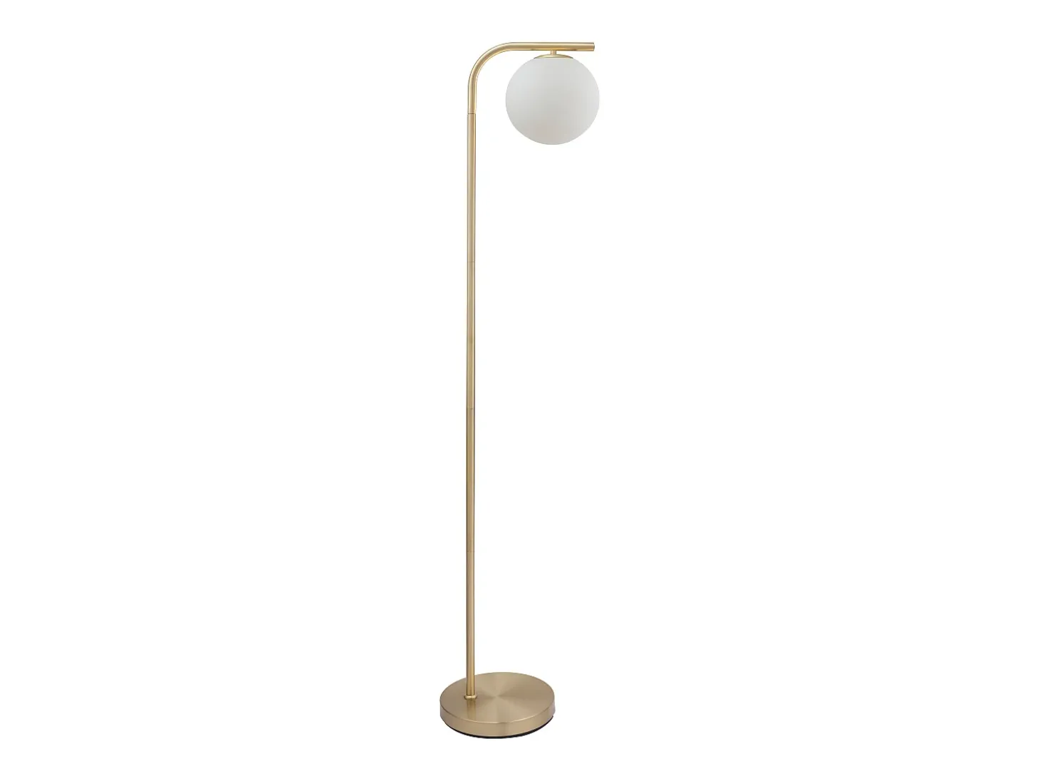 Candeeiro de pé em latão escovado e vidro branco - D.28 x A.150 cm - Dourado - SOFIA