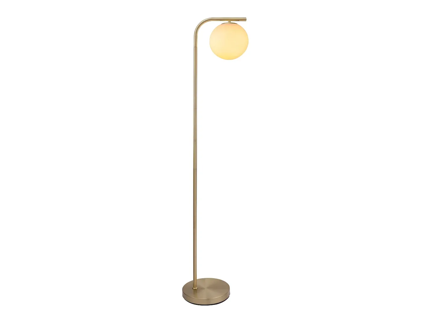 Candeeiro de pé em latão escovado e vidro branco - D.28 x A.150 cm - Dourado - SOFIA