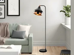 Candeeiro de pé em metal - Candeeiro A. 120 cm - Preto e acobreado - YILDO