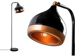 Candeeiro de pé em metal - Candeeiro A. 120 cm - Preto e acobreado - YILDO