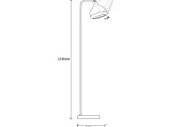 Candeeiro de pé em metal - Candeeiro A. 120 cm - Preto e acobreado - YILDO