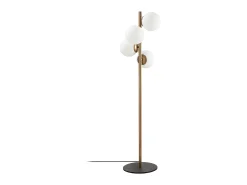 Candeeiro de pé em metal e vidro 4 globos FAZE - A. 130 cm - Dourado e branco