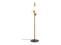 Candeeiro de pé em metal e vidro 4 globos FAZE - A. 130 cm - Dourado e branco
