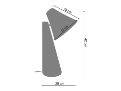 Candeeiro de pé para leitura TOSEL OLSEN metal articulado taupe D80 x H170 cm