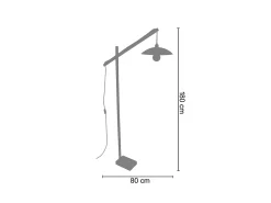 Candeeiro de pé para leitura TOSEL HARMONICA metal articulado cinza D60 x H150 cm