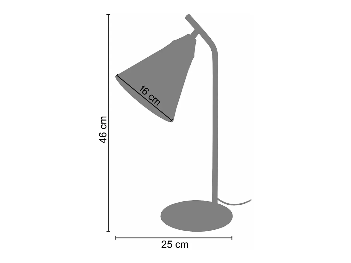 Candeeiro de pé para leitura TOSEL ENKEL tecido articulado cinza D80 x H180 cm
