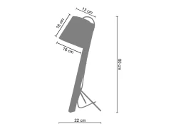 Candeeiro de pé para leitura TOSEL CARTOUCHE metal articulado preto D40 x H150 cm