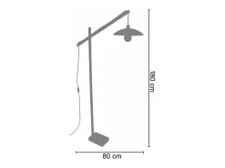 Candeeiro de pé para leitura TOSEL LODGE metal articulado vermelho D29 x H150 cm