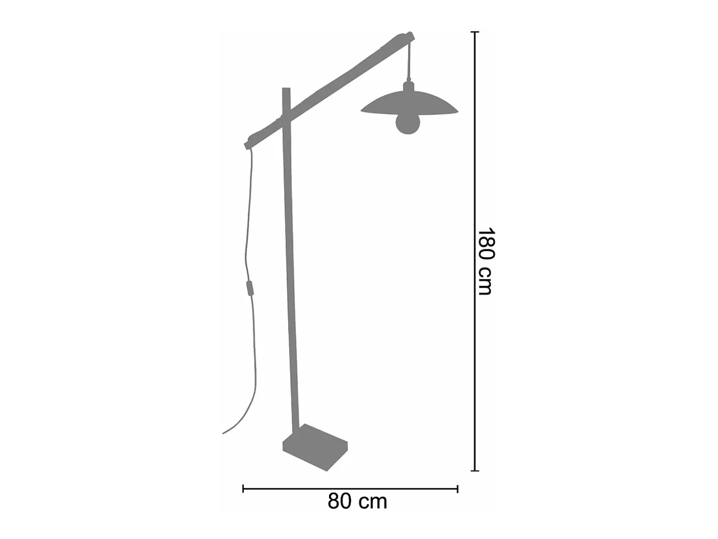 Candeeiro de pé para leitura TOSEL LODGE metal articulado vermelho D29 x H150 cm
