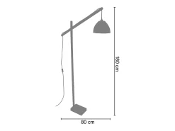 Candeeiro de pé para leitura TOSEL LODGE metal articulado castanho D29 x H150 cm