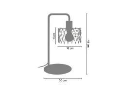 Candeeiro de pé para leitura TOSEL ASTER metal arqueado cinza D42 x H157 cm