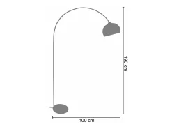 Candeeiro de Pé TOSEL ALFENA ARC tecido arqueado preto D30 x H190 cm