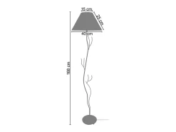 Candeeiro de Pé TOSEL BELGICA vidro certo metal D30 x H173 cm