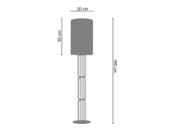 Candeeiro de Pé TOSEL BRADFORD tecido coluna branco D40 x H155 cm