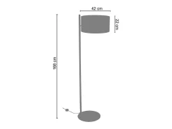 Candeeiro de Pé TOSEL BRADFORD lâmpada decorativa coluna preto D40 x H155 cm