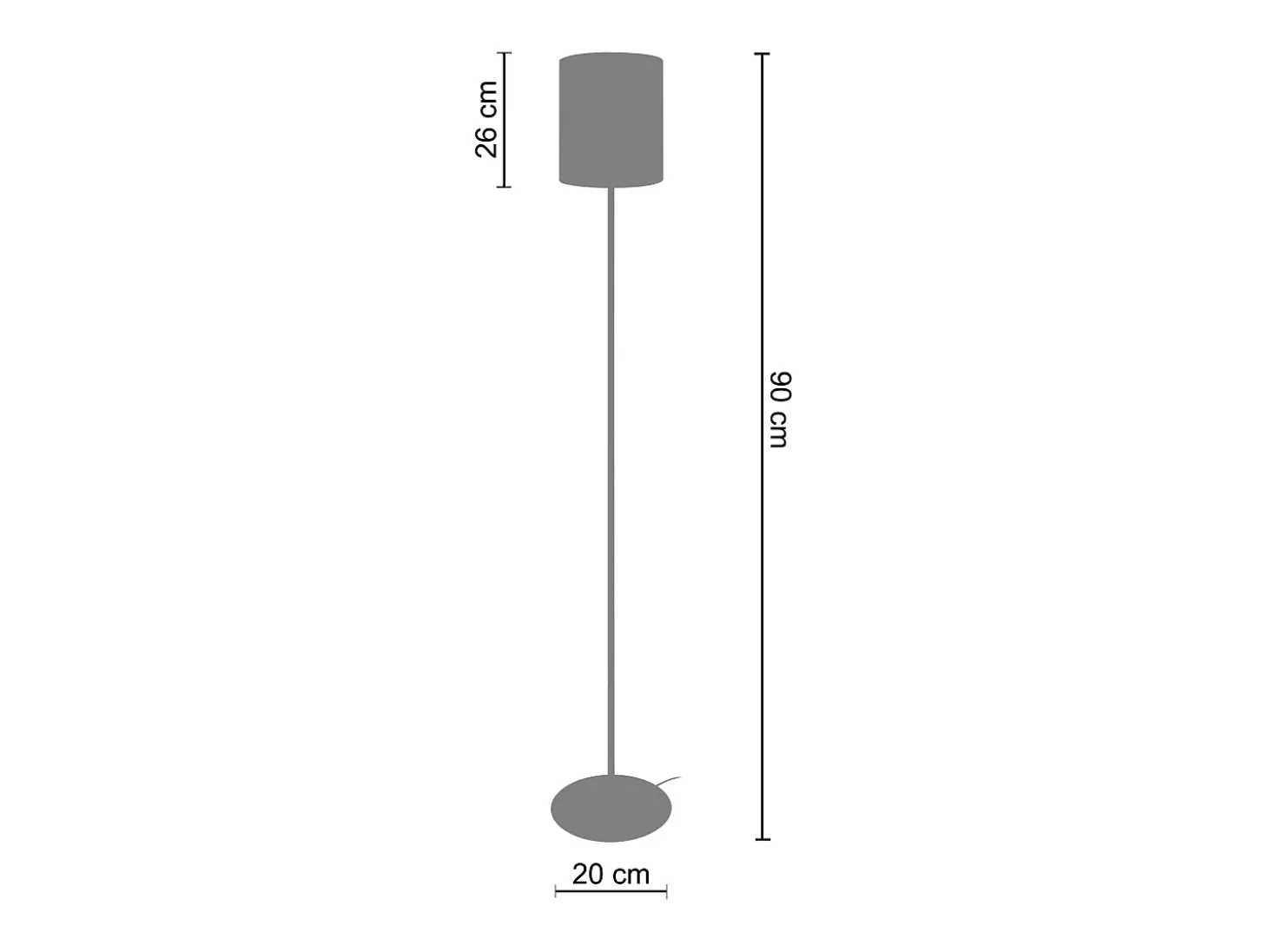 Candeeiro de Pé TOSEL CAVALAIRE tecido arqueado preto D44 x H170 cm