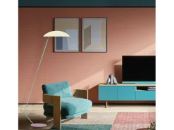 Candeeiro de Pé TOSEL DEMI LUNE metal certo malva D30 x H165 cm