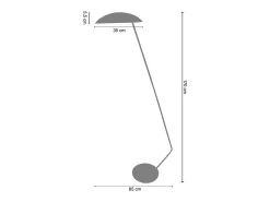 Candeeiro de Pé TOSEL DEMI LUNE metal certo malva D30 x H165 cm