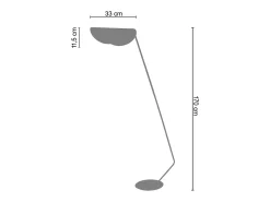 Candeeiro de Pé TOSEL DEMI LUNE metal certo amarelo D30 x H165 cm