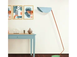 Candeeiro de Pé TOSEL DEMI LUNE metal certo azul D30 x H165 cm