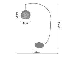 Candeeiro de Pé TOSEL ETOILES metal certo laranja D20 x H90 cm
