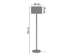 Candeeiro de Pé TOSEL FLORAL metal prateleira Dourado D44 x H160 cm
