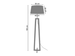 Candeeiro de Pé TOSEL GERI tecido articulado cru D40 x H169 cm