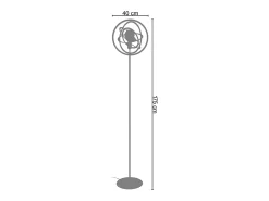 Candeeiro de Pé TOSEL GOA tecido certo âmbar D40 x H158 cm