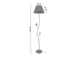 Candeeiro de Pé TOSEL LARSEN 2 metal tripé preto D55 x H155 cm