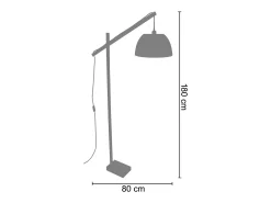 Candeeiro de Pé TOSEL LOT tecido coluna branco D40 x H150 cm