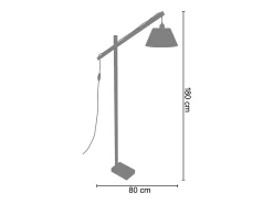 Candeeiro de Pé TOSEL LOT tecido coluna acinzentado D40 x H150 cm