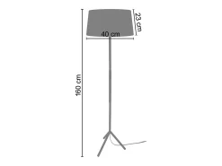 Candeeiro de Pé TOSEL MIDGARD tecido tripé azulado D60 x H150 cm