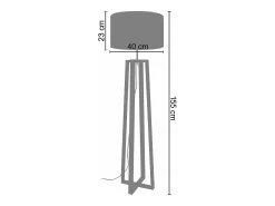 Candeeiro de Pé TOSEL SKARA tecido coluna castanho D51 x H162 cm