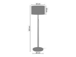 Candeeiro de Pé TOSEL TANDEM tecido cilindro duplo preto D50 x H209 cm