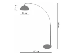 Candeeiro de Pé TOSEL TIAGO metal tripé marfim D40 x H165 cm