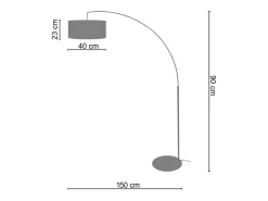 Candeeiro de Pé TOSEL TIAGO metal tripé escuro D40 x H165 cm