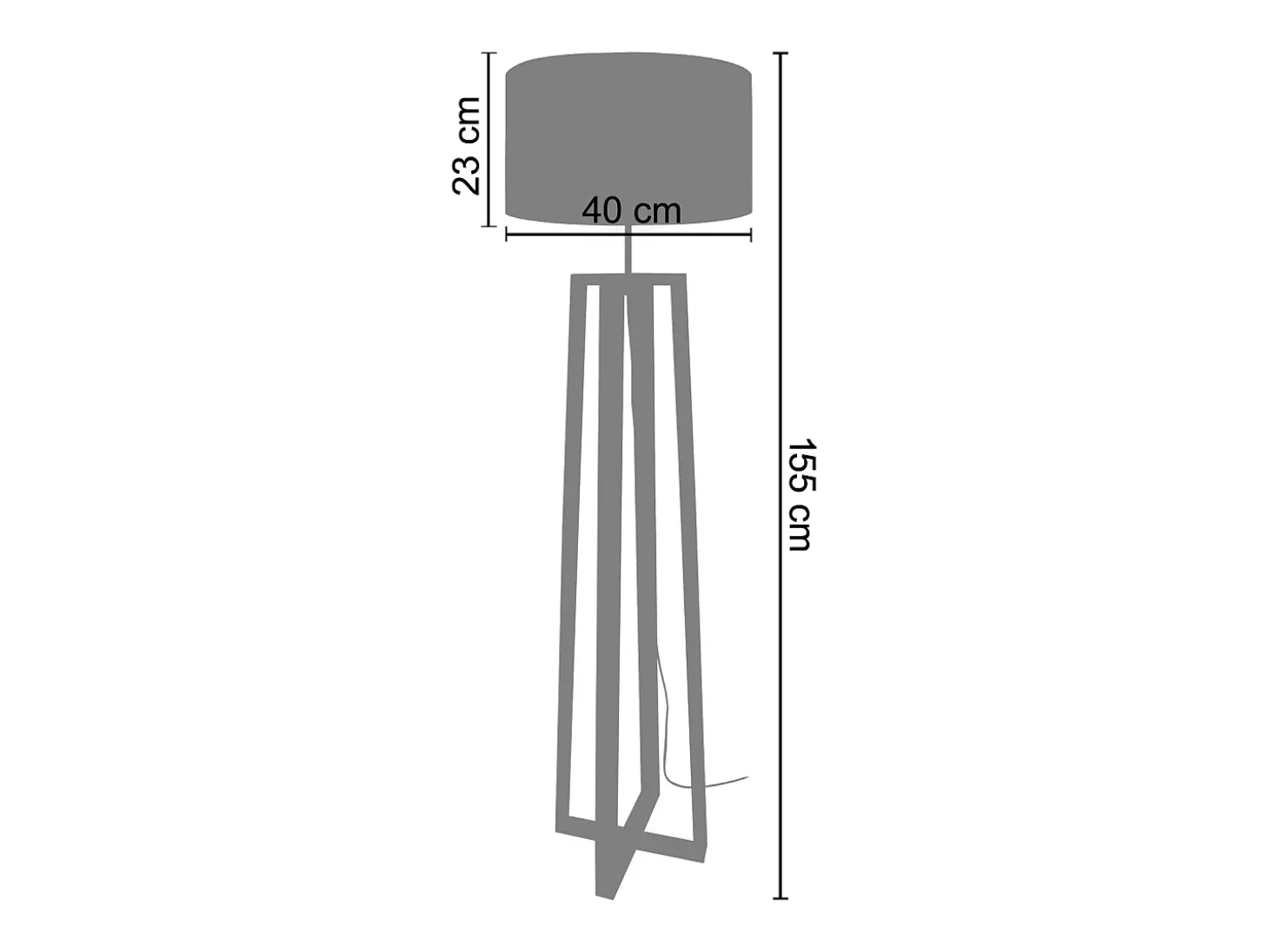 Candeeiro de Pé TOSEL TRIBERG metal tripé branco D40 x H170 cm