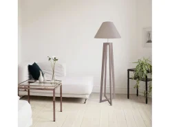 Candeeiro de Pé TOSEL TRIDENT C tecido certo preto D40 x H155 cm