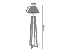 Candeeiro de Pé TOSEL TRIDENT C tecido certo preto D40 x H155 cm