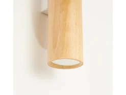 Candeeiro de parede Lino moderno, madeira/aço - 2 lichtbronnen - L.6 x H.30 cm - madeira natural/branco