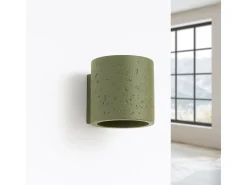 Candeeiro de parede Orbis industrial, concreto - 1 lichtbronnen - L.10 x H.10 cm - verde-oliva