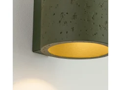 Candeeiro de parede Orbis industrial, concreto - 1 lichtbronnen - L.10 x H.10 cm - verde-oliva
