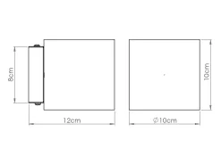 Candeeiro de parede Orbis industrial, concreto - 1 lichtbronnen - L.10 x H.10 cm - bege